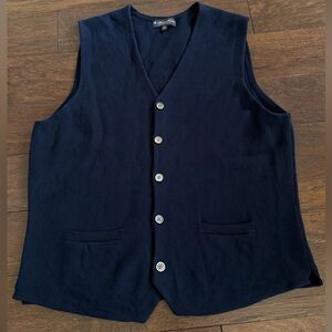 Brooks Brothers Dark Blue Pima Cotton Sweater Vest